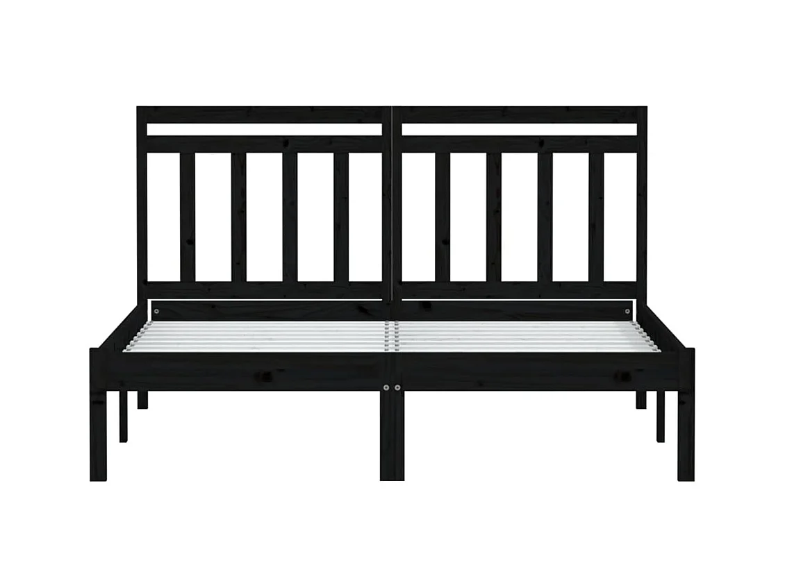 Struttura letto senza materasso in legno massello nero 140x190 cm