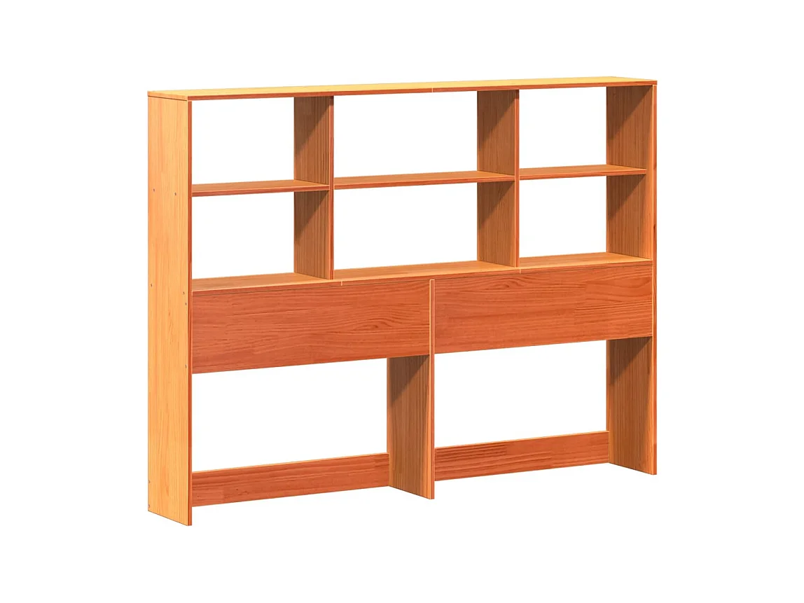 Cama biblioteca sin colchón marrón cera 135x190 cm pino macizo