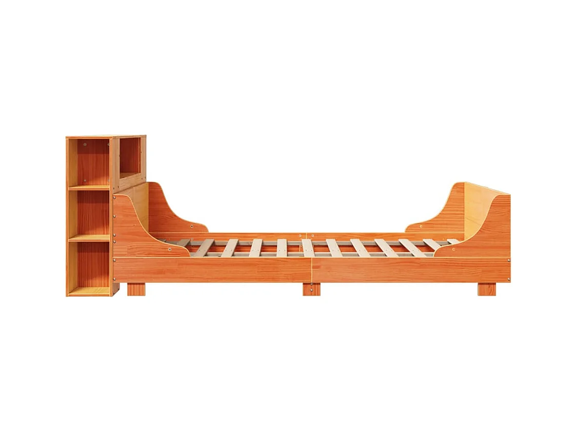 Bedframe zonder matras bruin gewaxt 140x190cm massief grenenhout