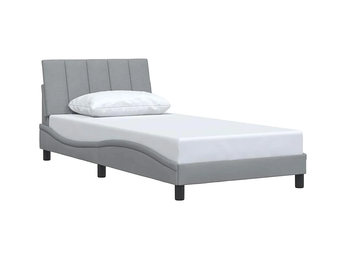 Struttura letto senza materasso tessuto grigio chiaro 100x200 cm