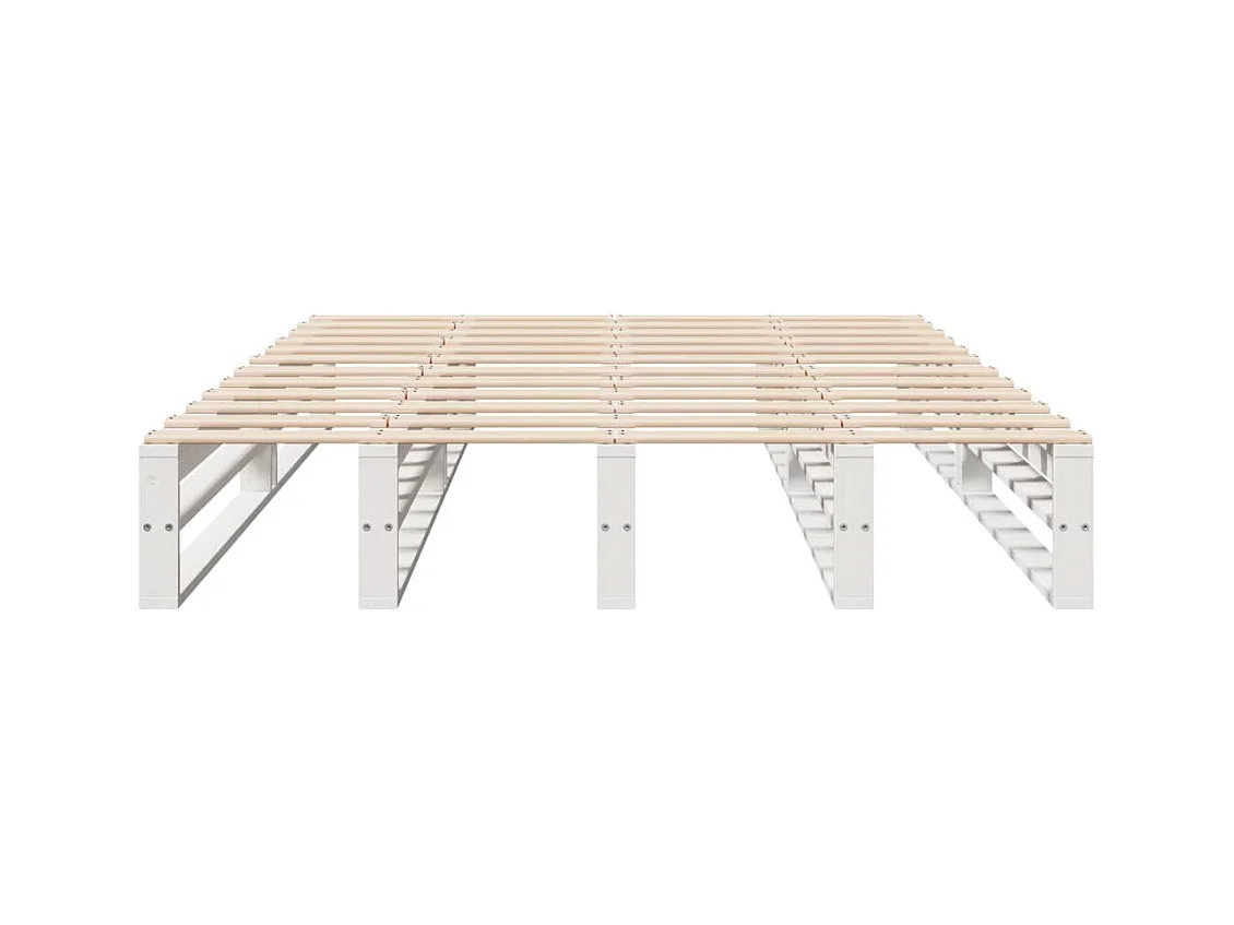 Bedframe zonder matras wit 140x200 cm massief grenenhout