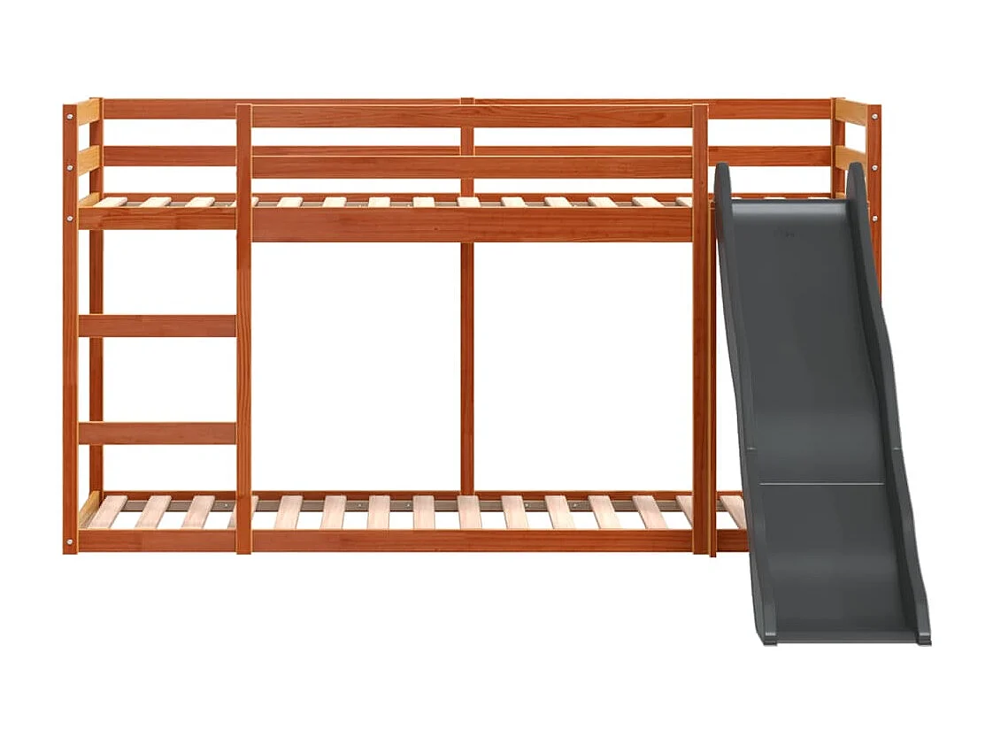 Letto a castello con scivolo e scaletta senza materasso 90x200 cm