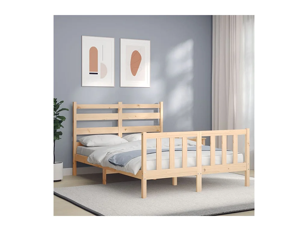 Cadre de lit sans matelas 120x200 cm bois de pin massif