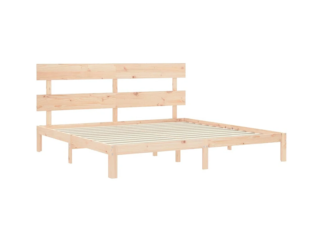 Estructura de cama sin colchón 200x200 cm madera maciza de pino