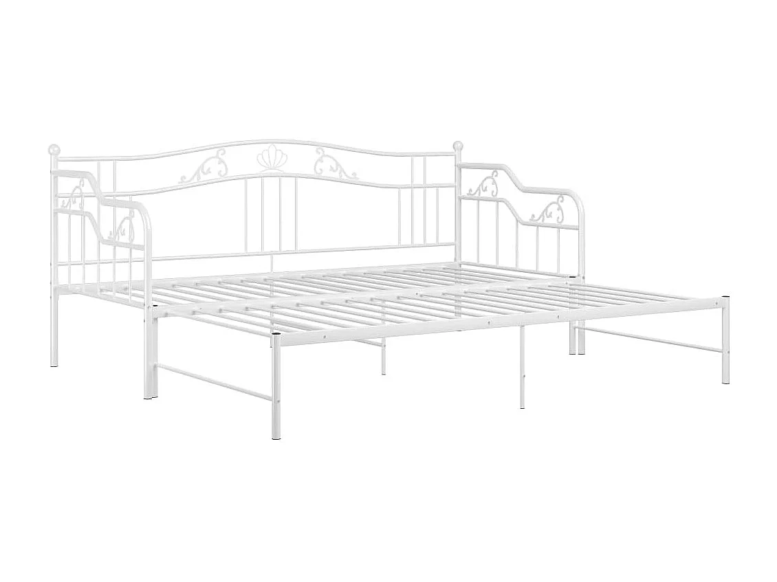 Cadre de canapé-lit extensible sans matelas blanc 90x200 cm