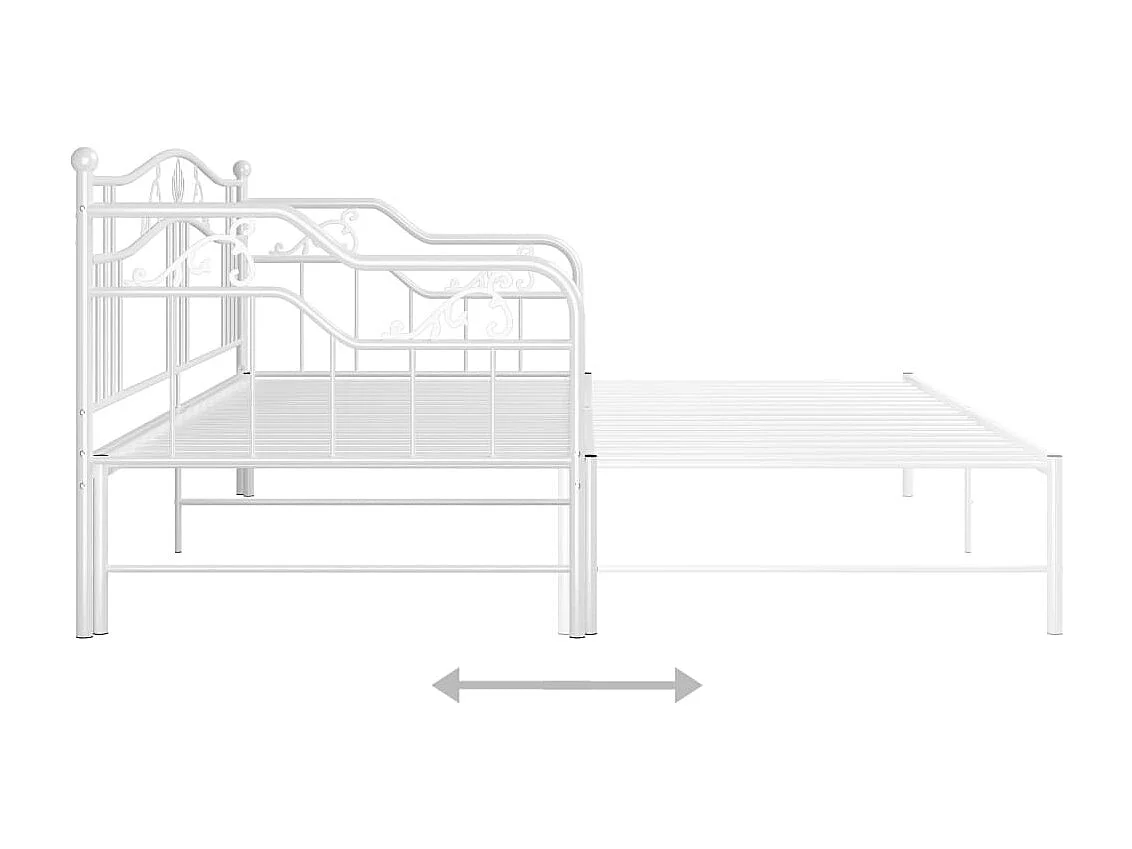 Cadre de canapé-lit extensible sans matelas blanc 90x200 cm