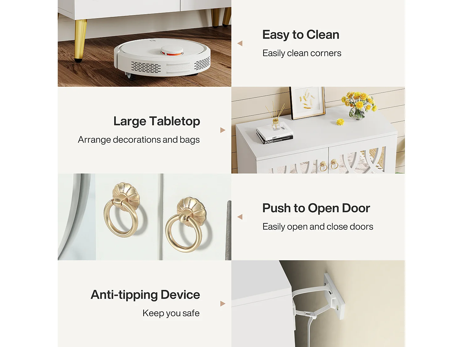 Meuble à chaussures miroir, meuble de rangement à chaussures moderne blanc à 5 niveaux avec portes