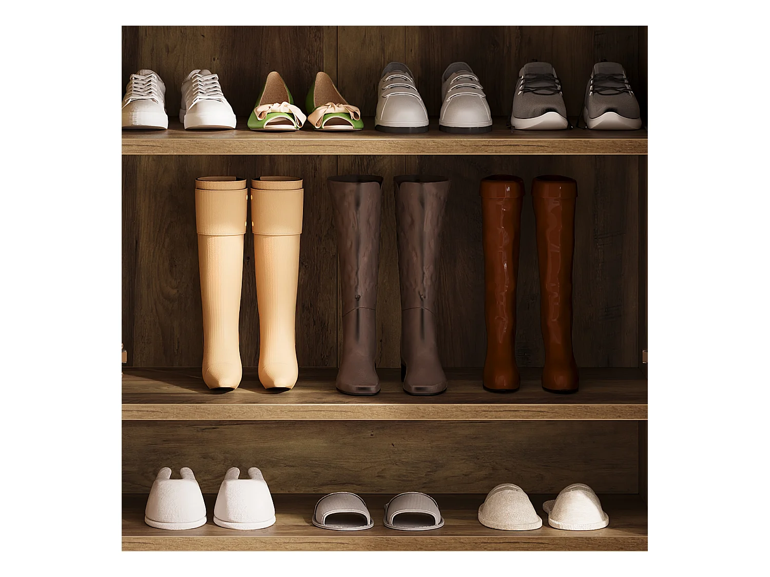 Meuble à chaussures autoportant, meuble d'entrée étroit de style ferme avec 6 étagères