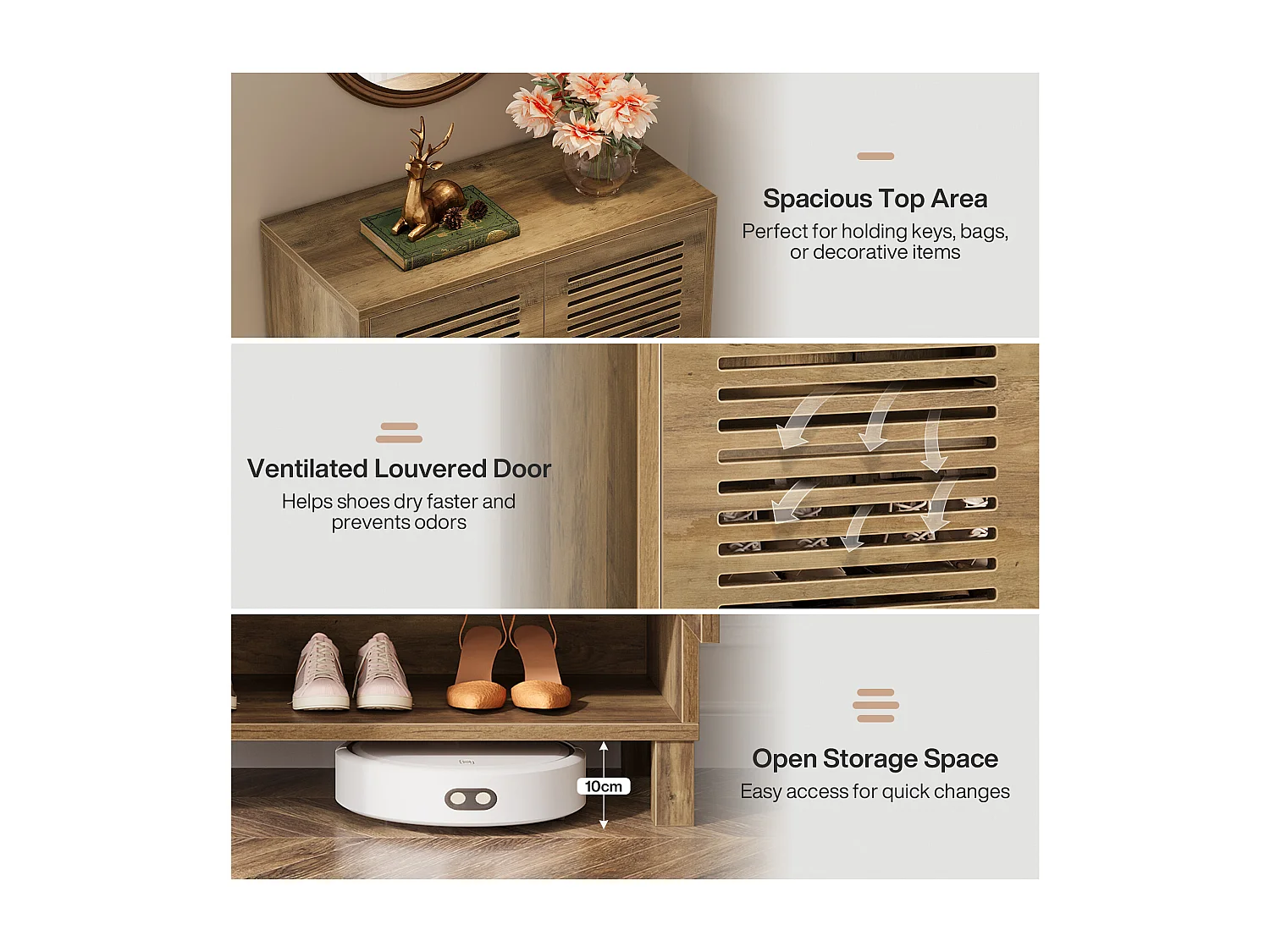 Wolnostojąca szafka na buty, wąska szafka do przedpokoju, organizer z 6 półkami