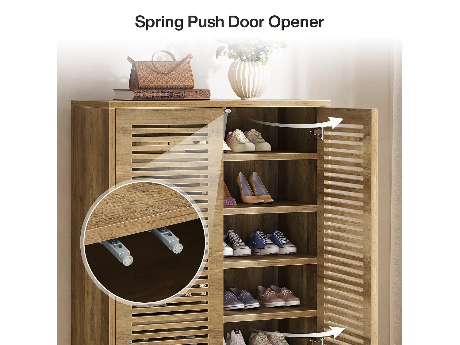 Wolnostojąca szafka na buty, wąska szafka do przedpokoju, organizer z 6 półkami