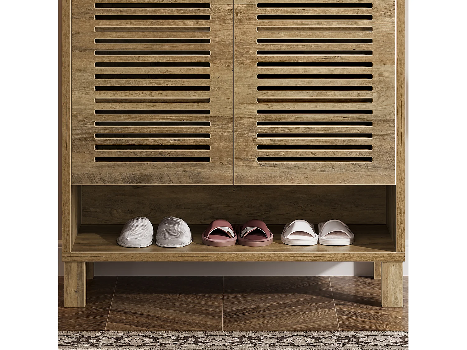 Wolnostojąca szafka na buty, wąska szafka do przedpokoju, organizer z 6 półkami