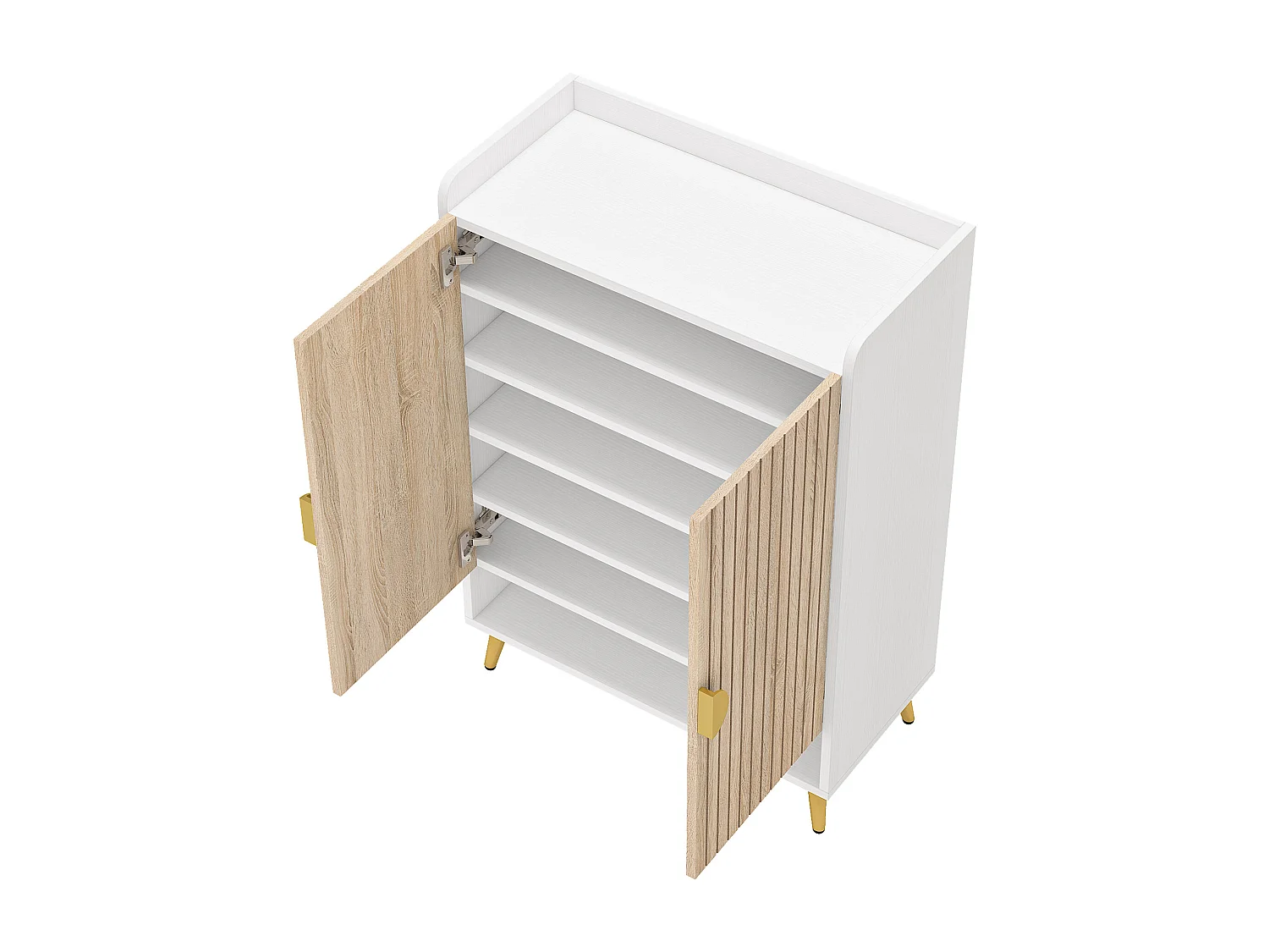 Meuble à chaussures avec portes, meuble de rangement à chaussures à 7 niveaux avec étagères réglables