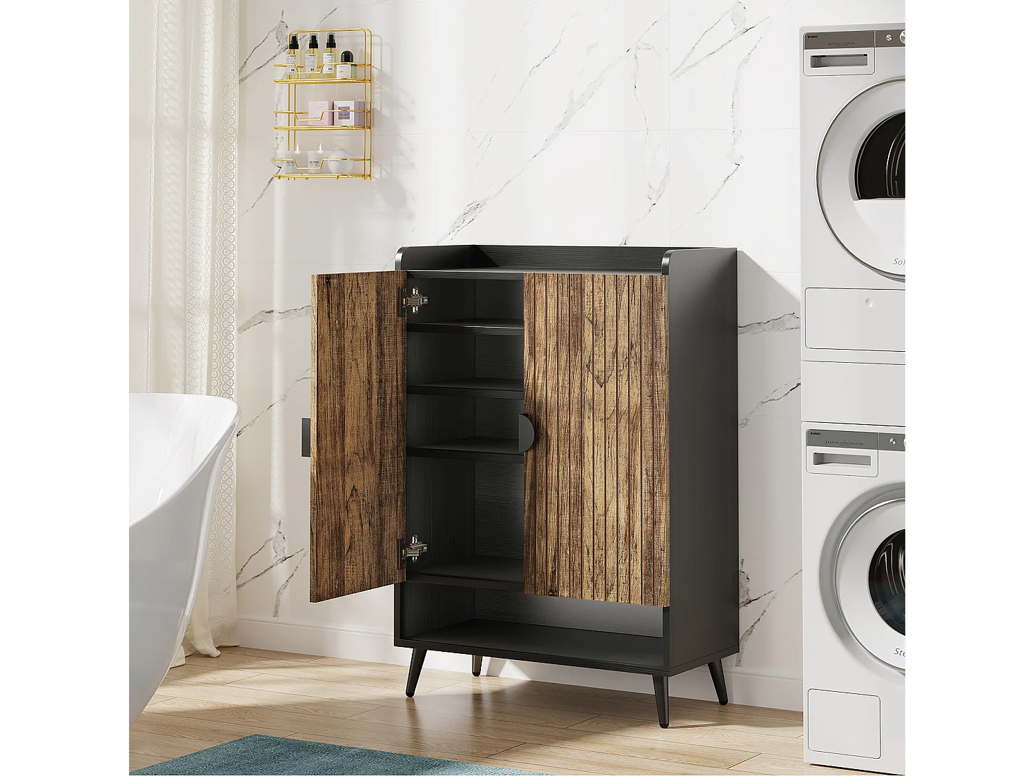 Szafka na buty z drzwiami, 7-poziomowa szafka na buty z regulowanymi półkami