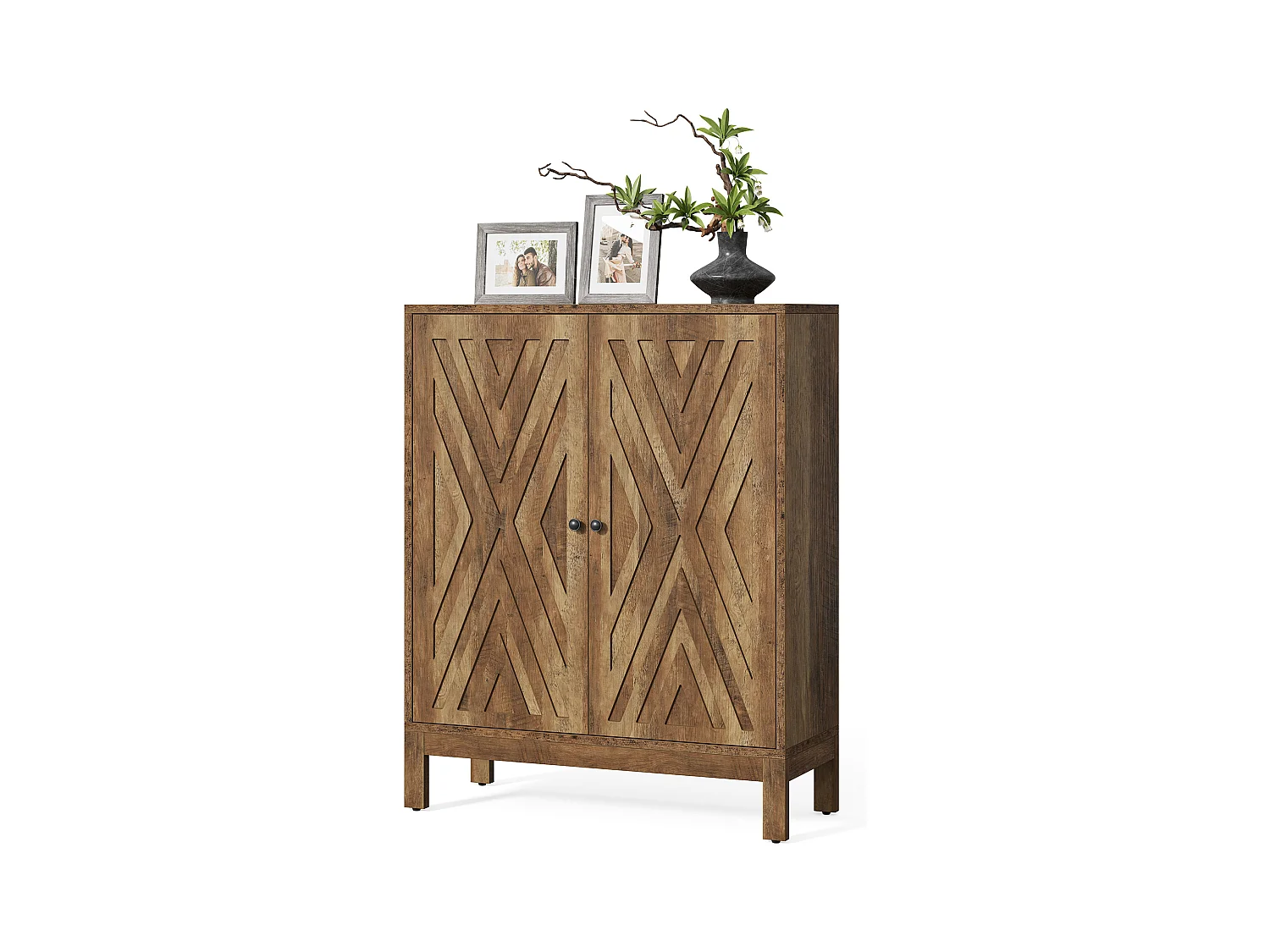 Meuble à chaussures à 5 niveaux pour entrée, meuble de rangement marron avec étagères réglables pour 20 paires