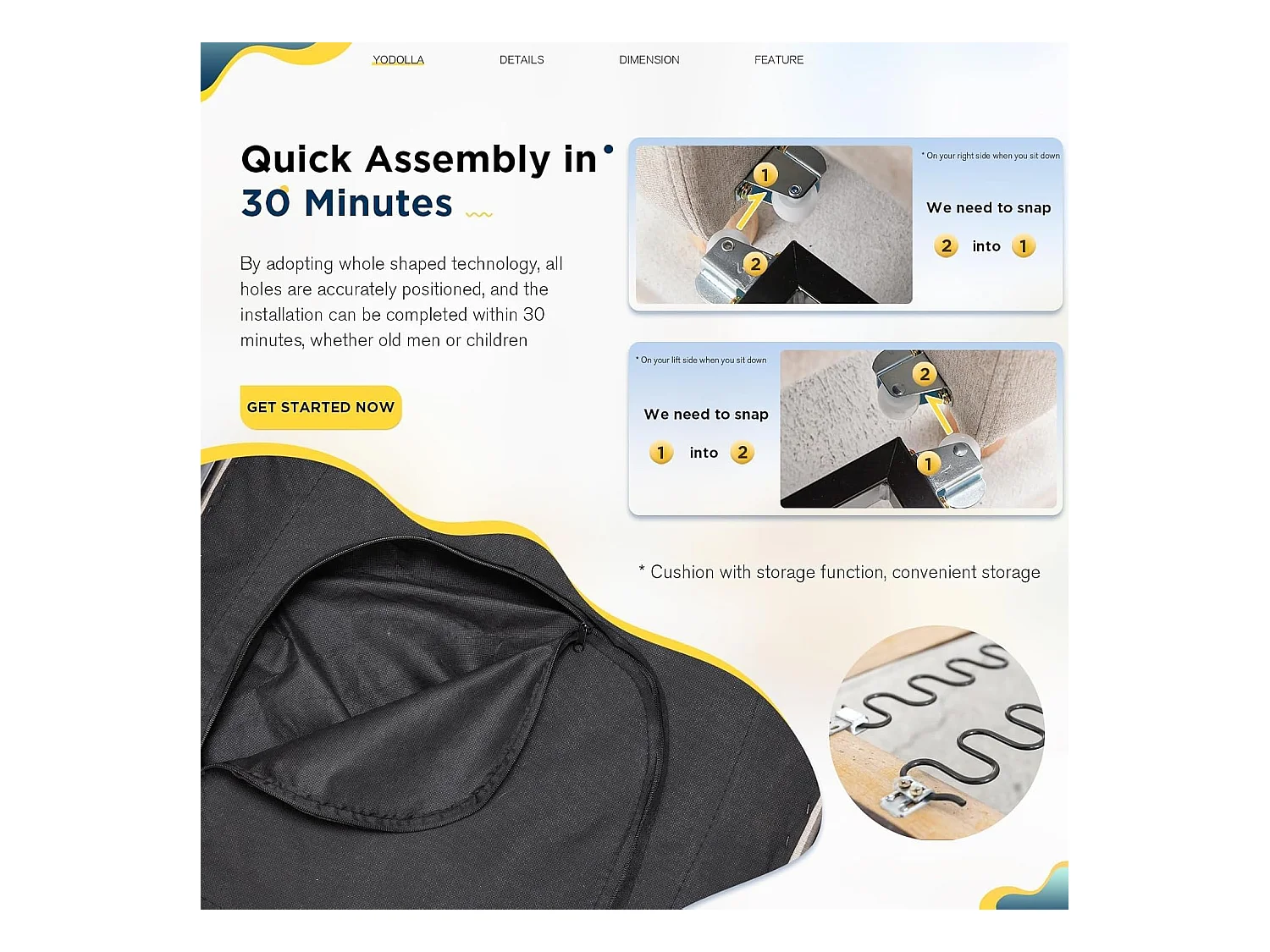 YODOLLA 192cm schlafsessel, 3-in-1 Schlaferstuhl ausziehbar mit Bettfunktion, Seitentasche & verstellbarer Rückenlehne für Gästezimmer, Braun