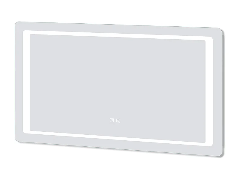 AICA Miroir lumineux à LED 100x60cm, Dimmable et Mémoire, Anti-Buée, Miroir de salle de bain