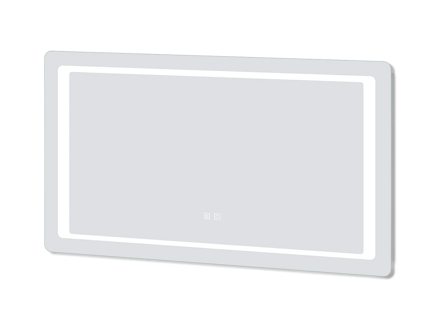 AICA Miroir lumineux à LED 100x60cm, Dimmable et Mémoire, Anti-Buée, Miroir de salle de bain