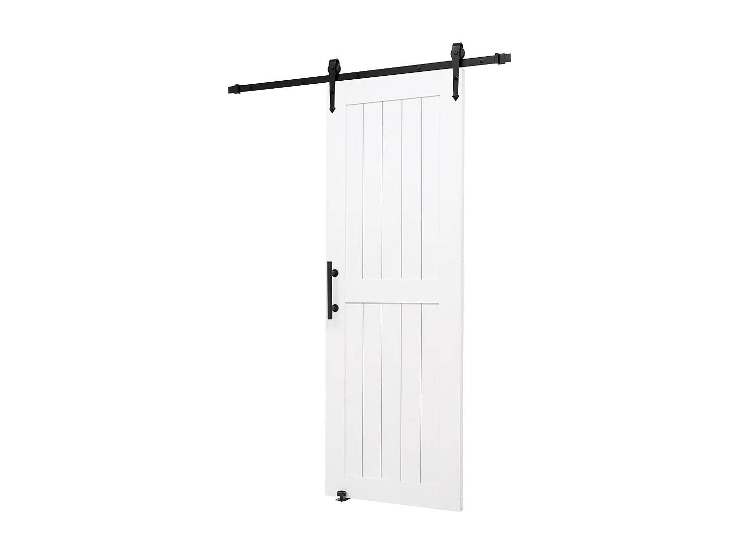 Porte de Grange Coulissante SucceBuy, 76.2 x 213.4 cm, Panneau MDF, Kit de Porte Coulissante avec Kit Quincaillerie, Surface en PVC Imperméable