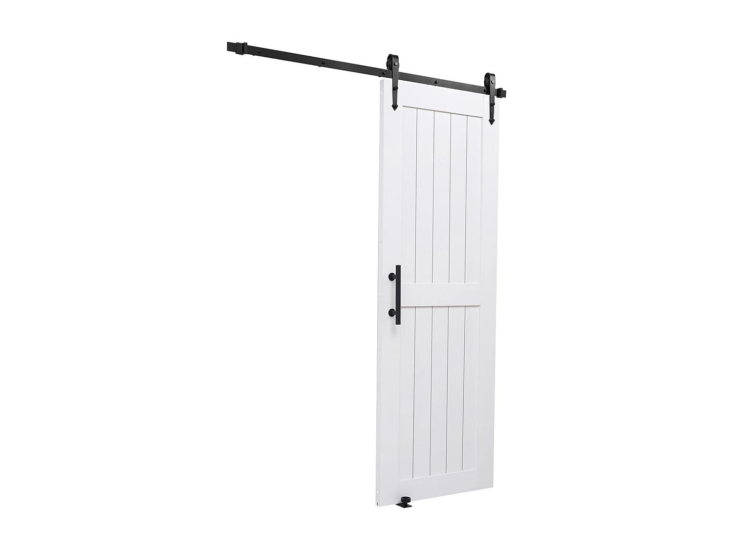 Porte de Grange Coulissante SucceBuy, 76.2 x 213.4 cm, Panneau MDF, Kit de Porte Coulissante avec Kit Quincaillerie, Surface en PVC Imperméable