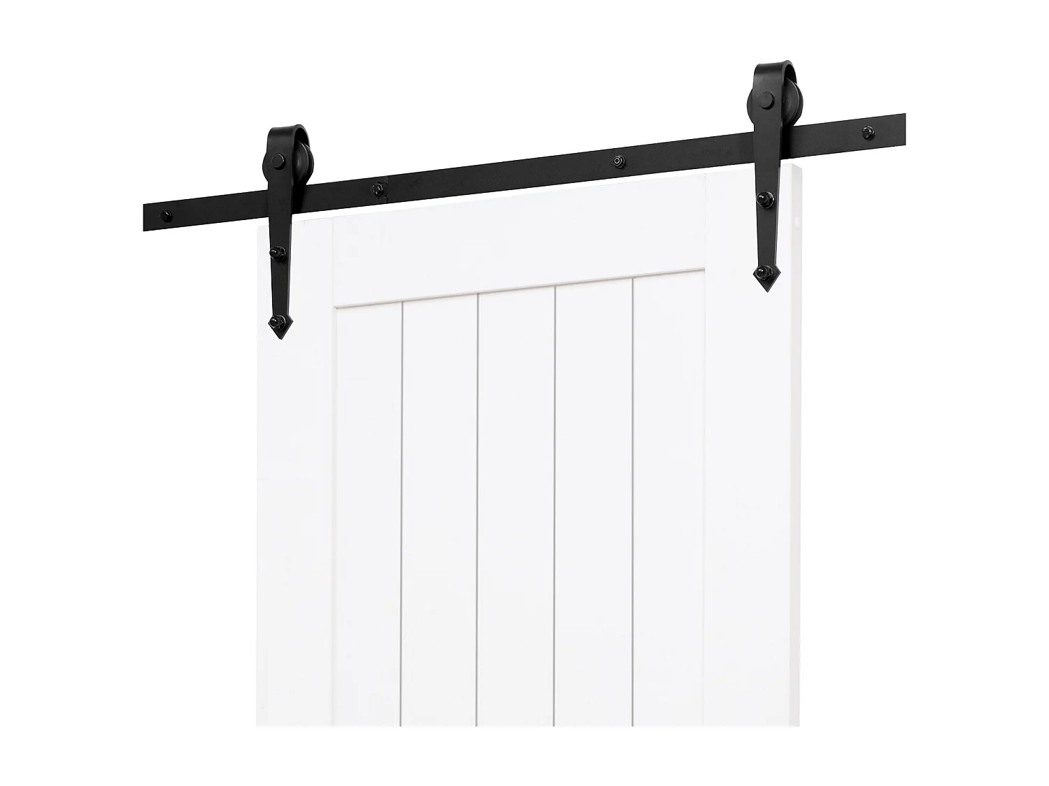 Porte de Grange Coulissante SucceBuy, 76.2 x 213.4 cm, Panneau MDF, Kit de Porte Coulissante avec Kit Quincaillerie, Surface en PVC Imperméable