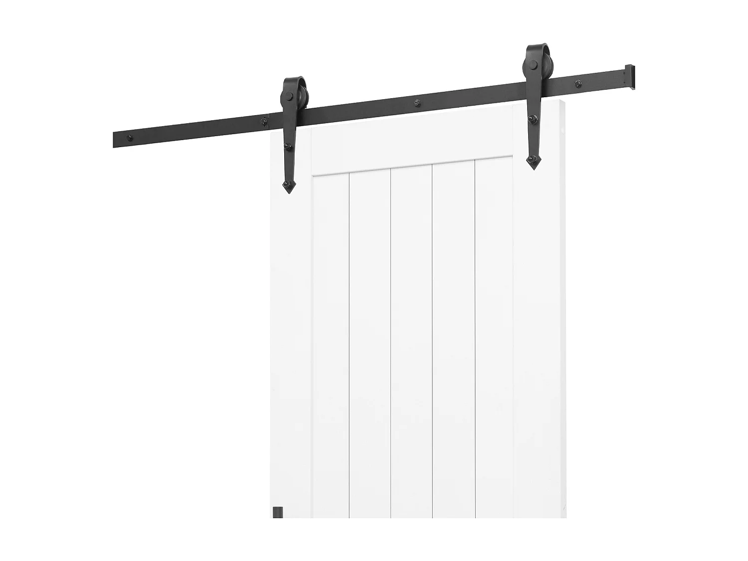 Porte de Grange Coulissante SucceBuy, 91.4 x 213.4 cm, Panneau MDF, Kit de Porte Coulissante avec Kit Quincaillerie, Surface en PVC Imperméable