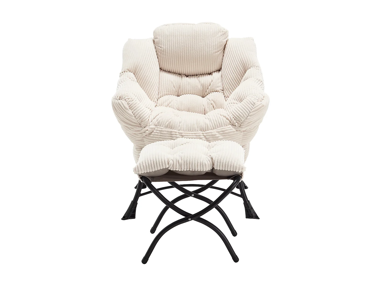 Fauteuil met armleuningen, zijvakken, voetsteunen, wit