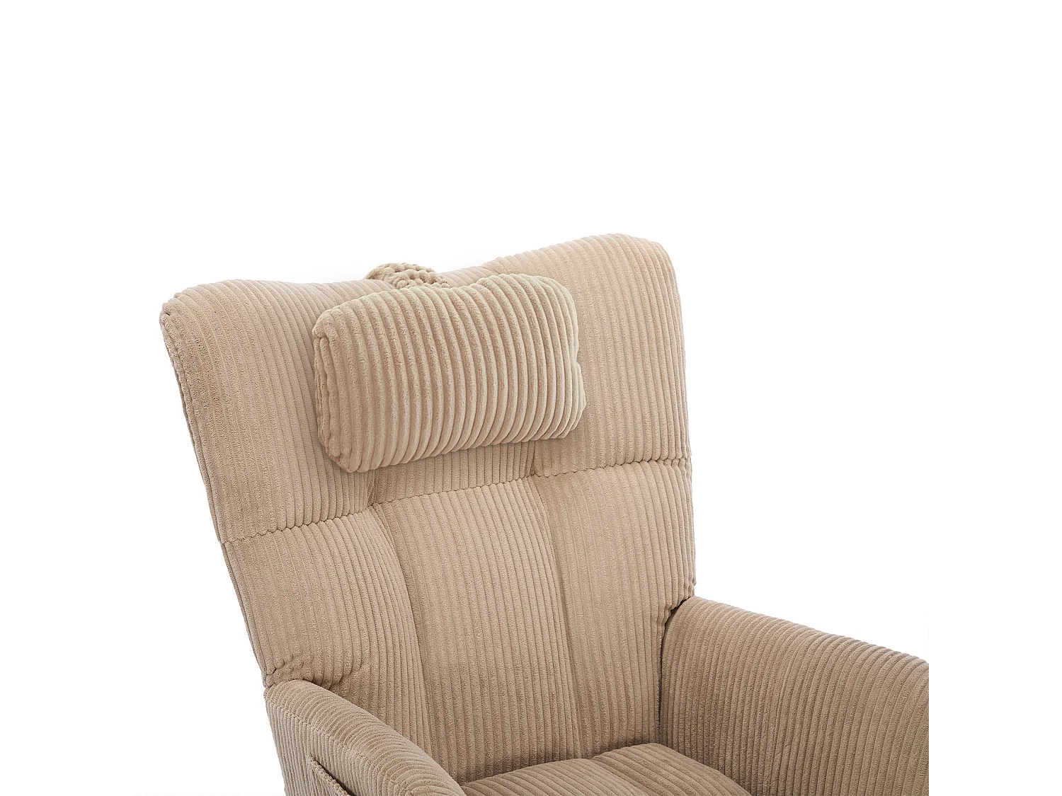 Fauteuil à bascule, fauteuil à dossier haut avec coussin dissimulé, marron