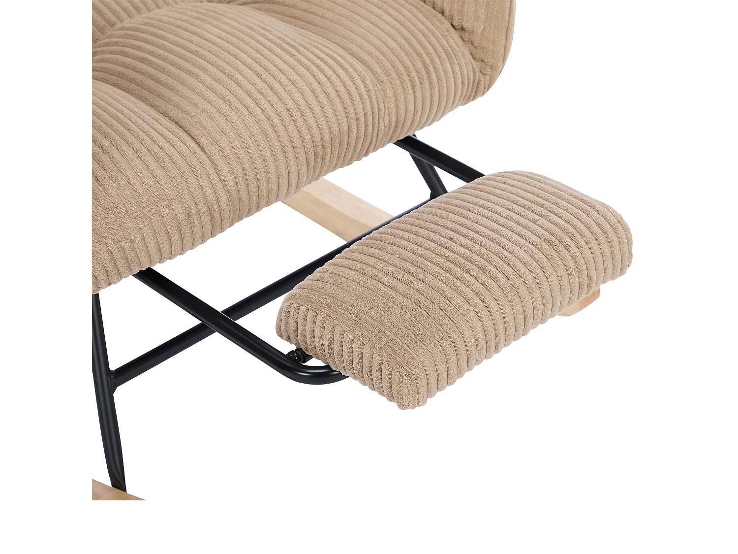 Fauteuil à bascule, fauteuil à dossier haut avec coussin dissimulé, marron