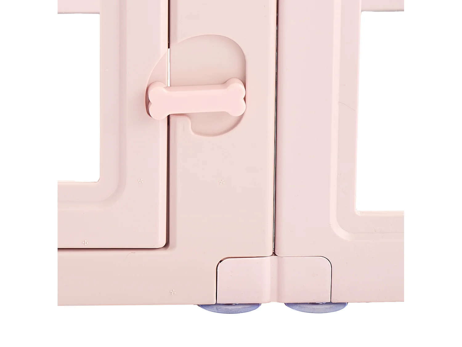 Parc de Mise Bas pour Chien SucceBuy , 154 x 100 x 60 cm, Caisse de Mise Bas pour Chiots, avec Fenêtres Transparentes et Serrure, Cadre Rose Clair