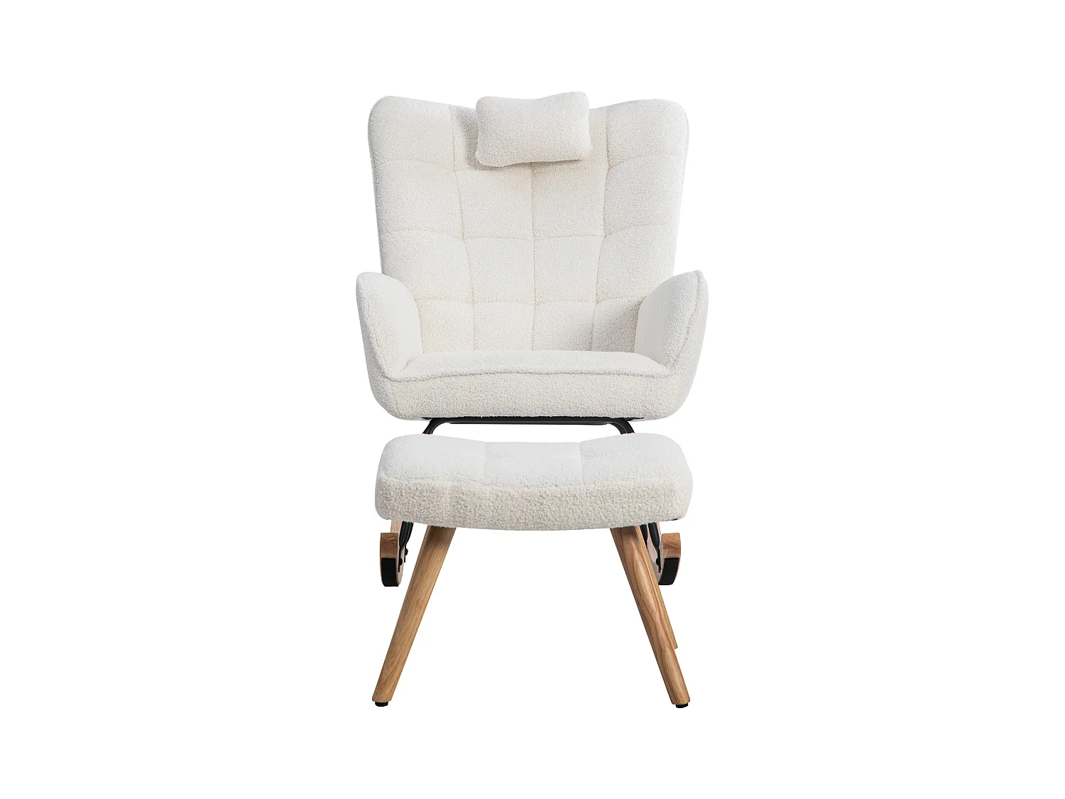 Poltrona de balanço branca, design ergonómico, base em borracha robusta, branca