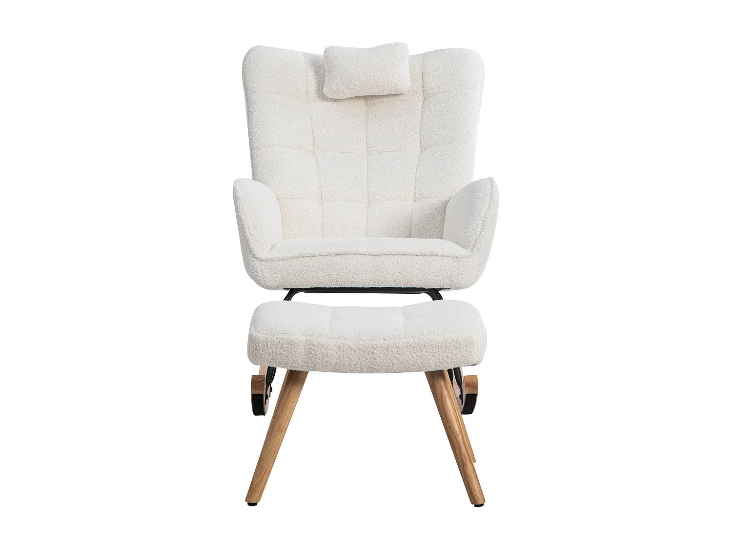 Poltrona de balanço branca, design ergonómico, base em borracha robusta, branca