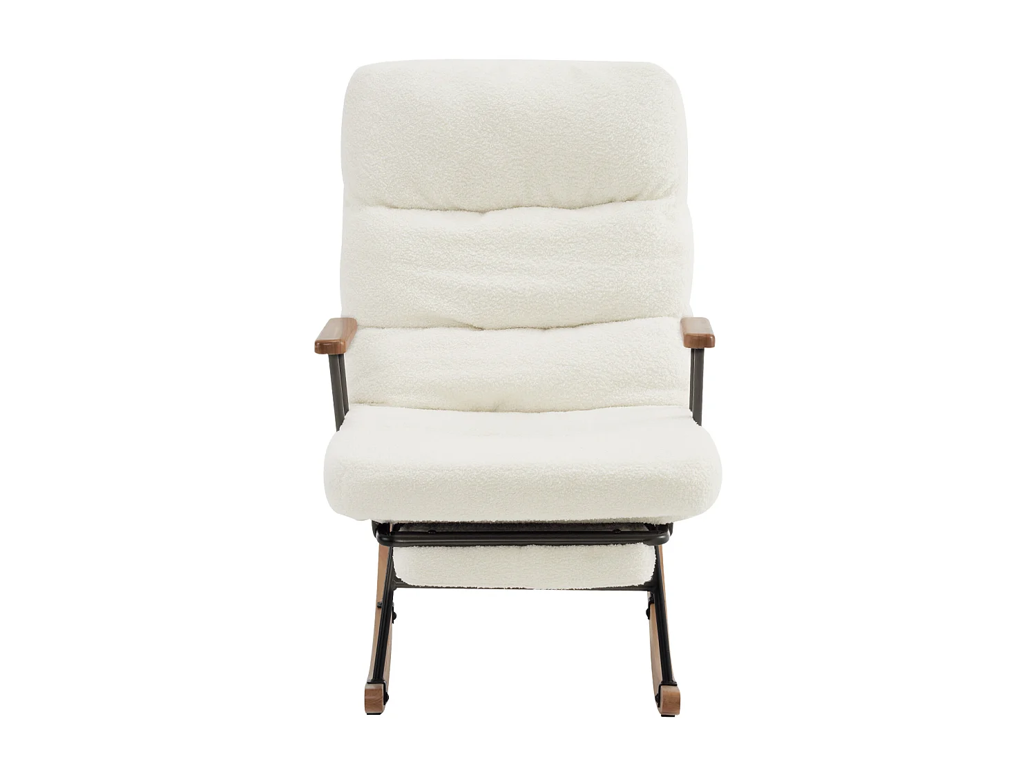 Fauteuil à bascule confortable avec mécanisme de réglage par gravité et repose-pieds manuel, blanc