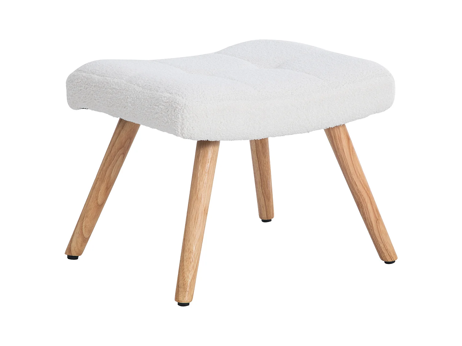 Sillón mecedora con reposapiés, estructura robusta de madera de caucho, Teddy, blanco