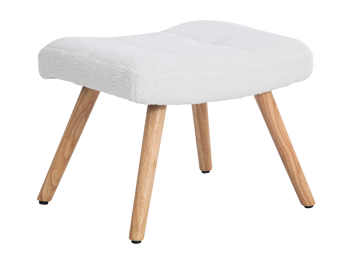 Sillón mecedora con reposapiés, estructura robusta de madera de caucho, Teddy, blanco