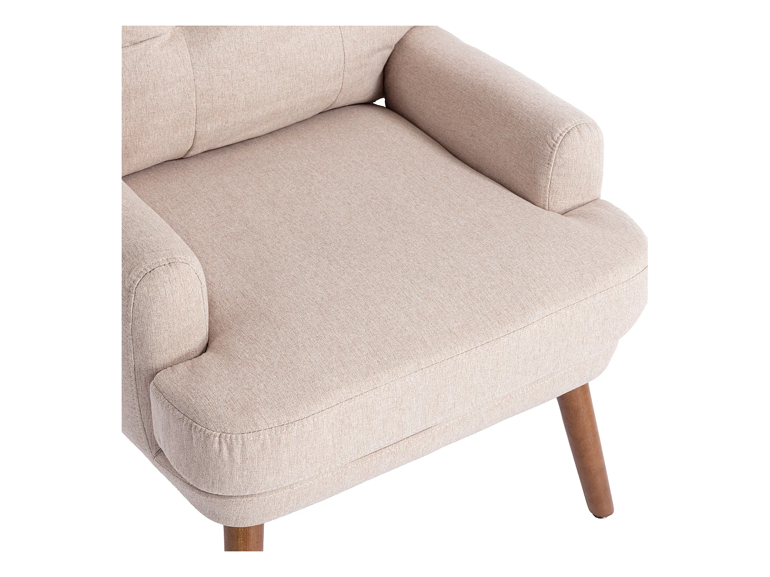 Fauteuil avec repose-pieds, dossier réglable en cinq positions, fonction inclinable,beige