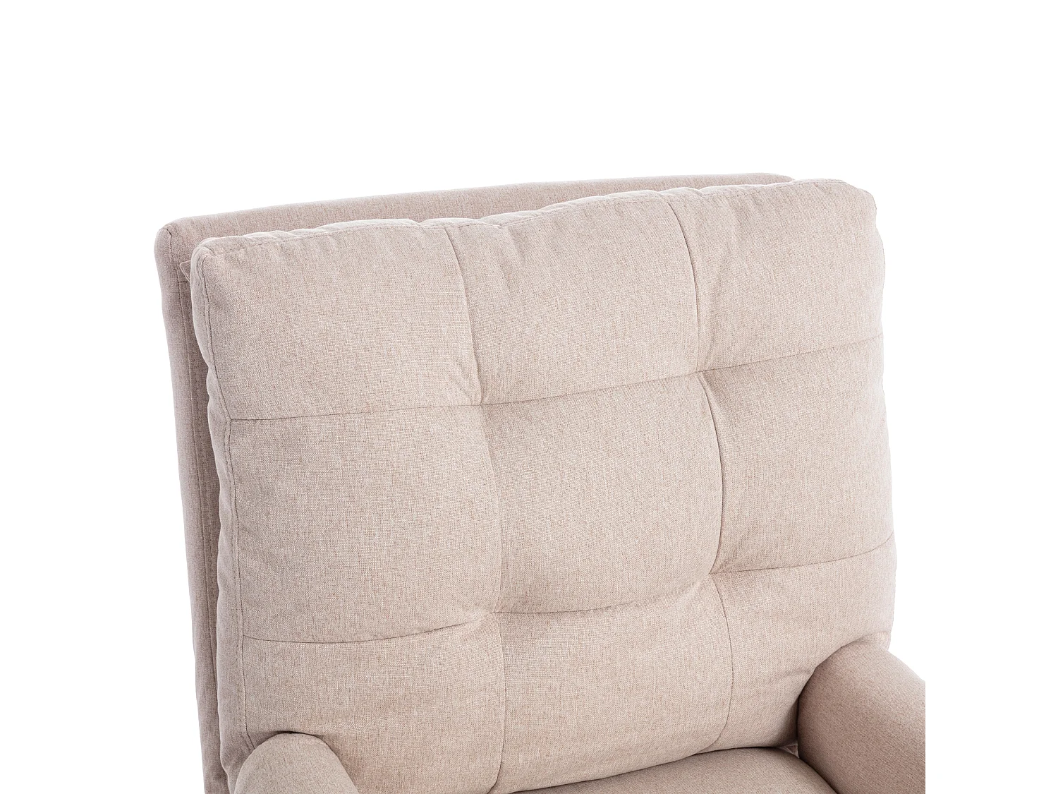 Fauteuil avec repose-pieds, dossier réglable en cinq positions, fonction inclinable,beige