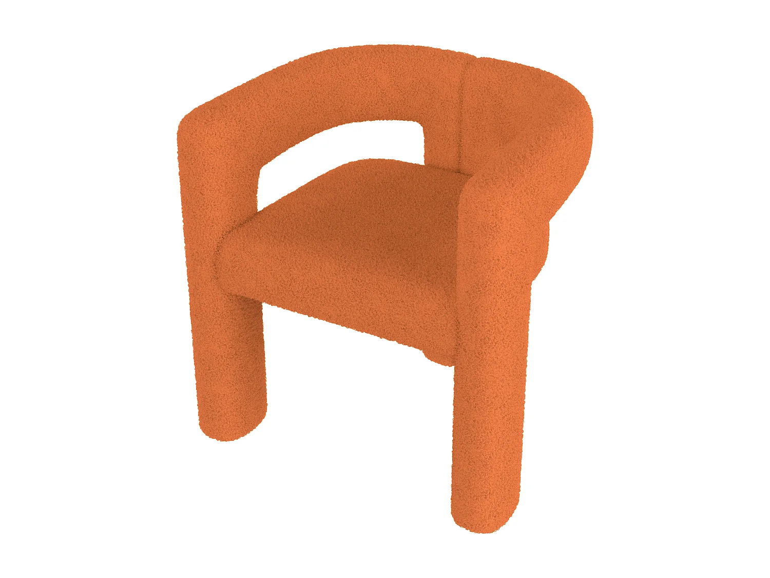 Fauteuil, tissu velours teddy,Orange