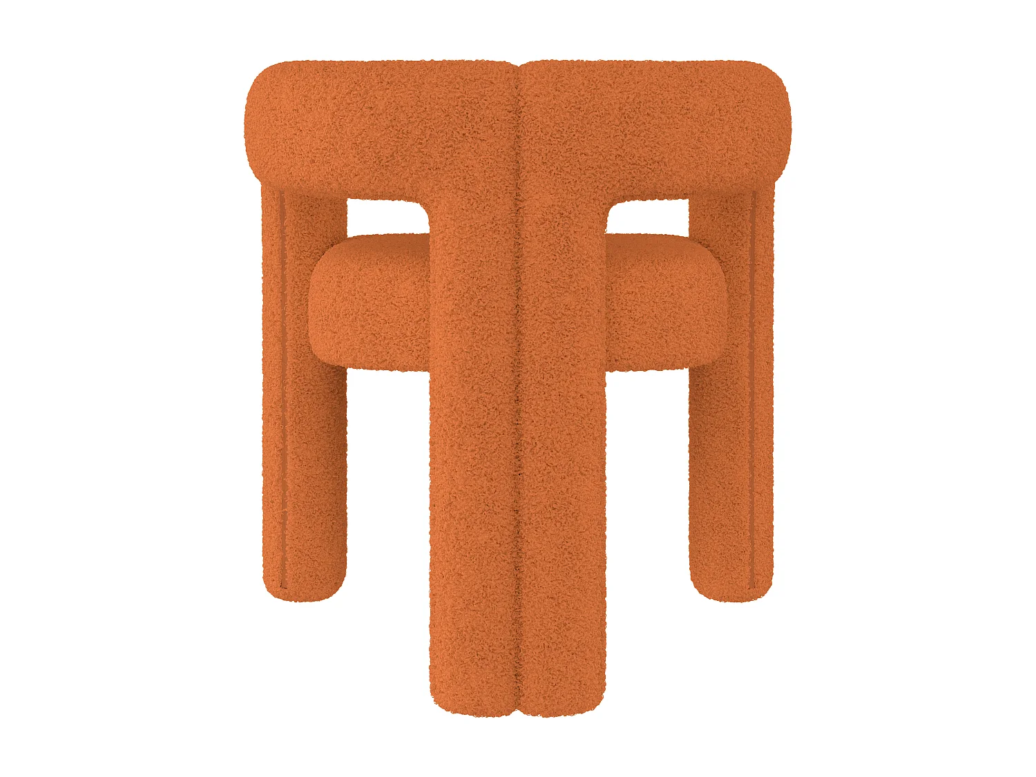 Fauteuil, tissu velours teddy,Orange