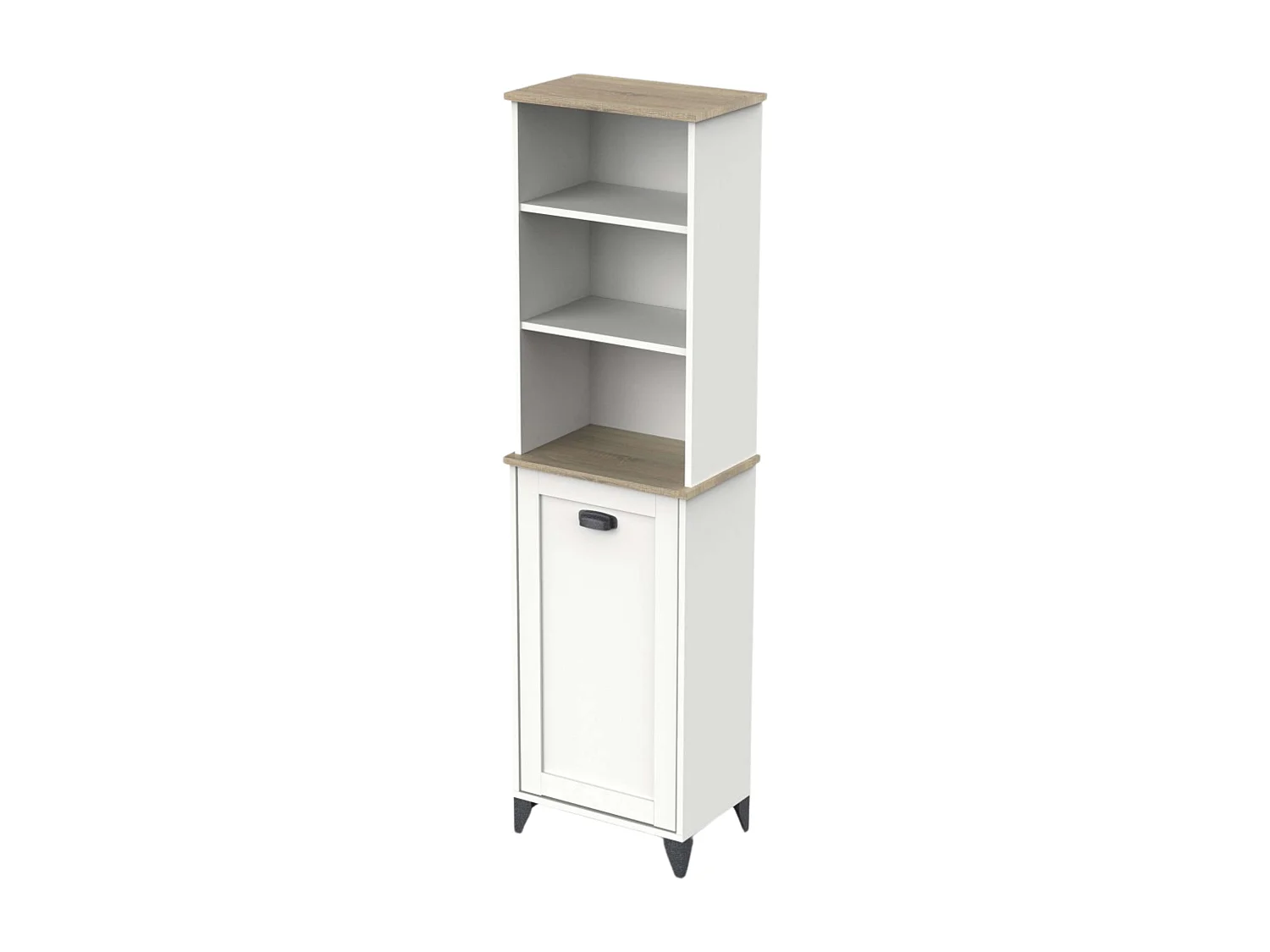 Coluna Auxiliar para Banheiro Tuscany em Carvalho Cambriano e Branco 47x168x31 cm