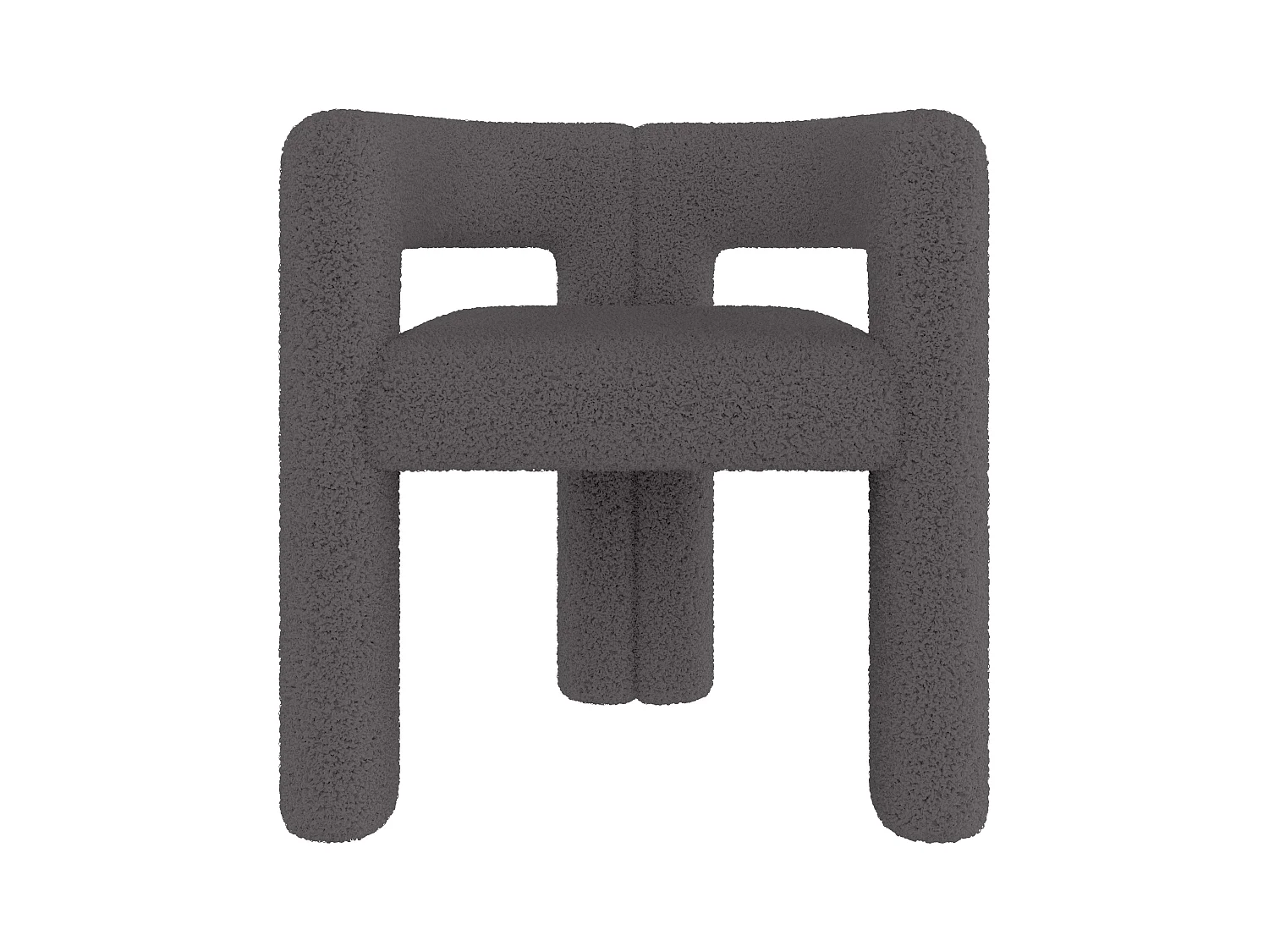 Fauteuil, tissu velours teddy,Gris foncé
