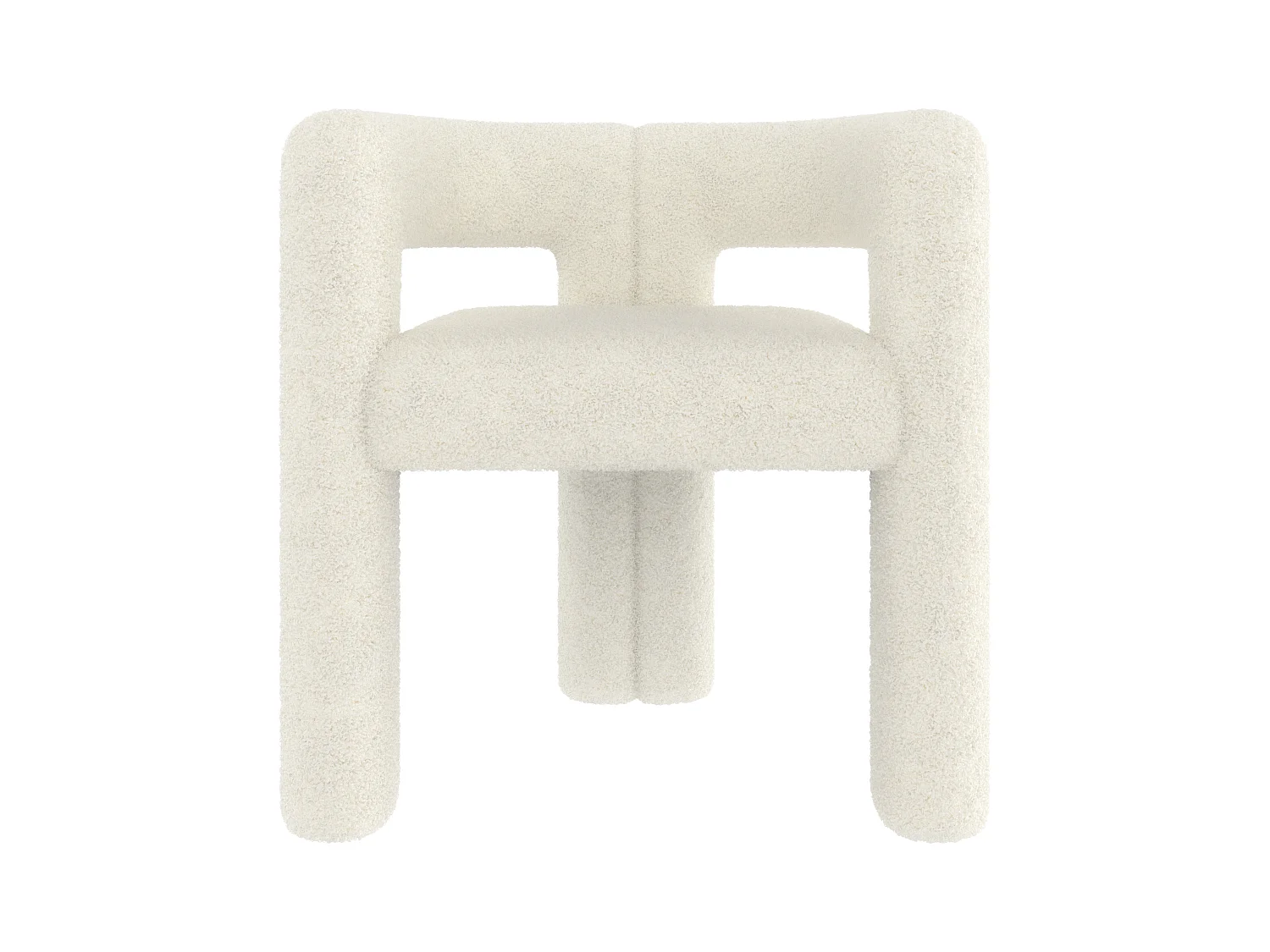 Fauteuil, tissu velours teddy, blanc