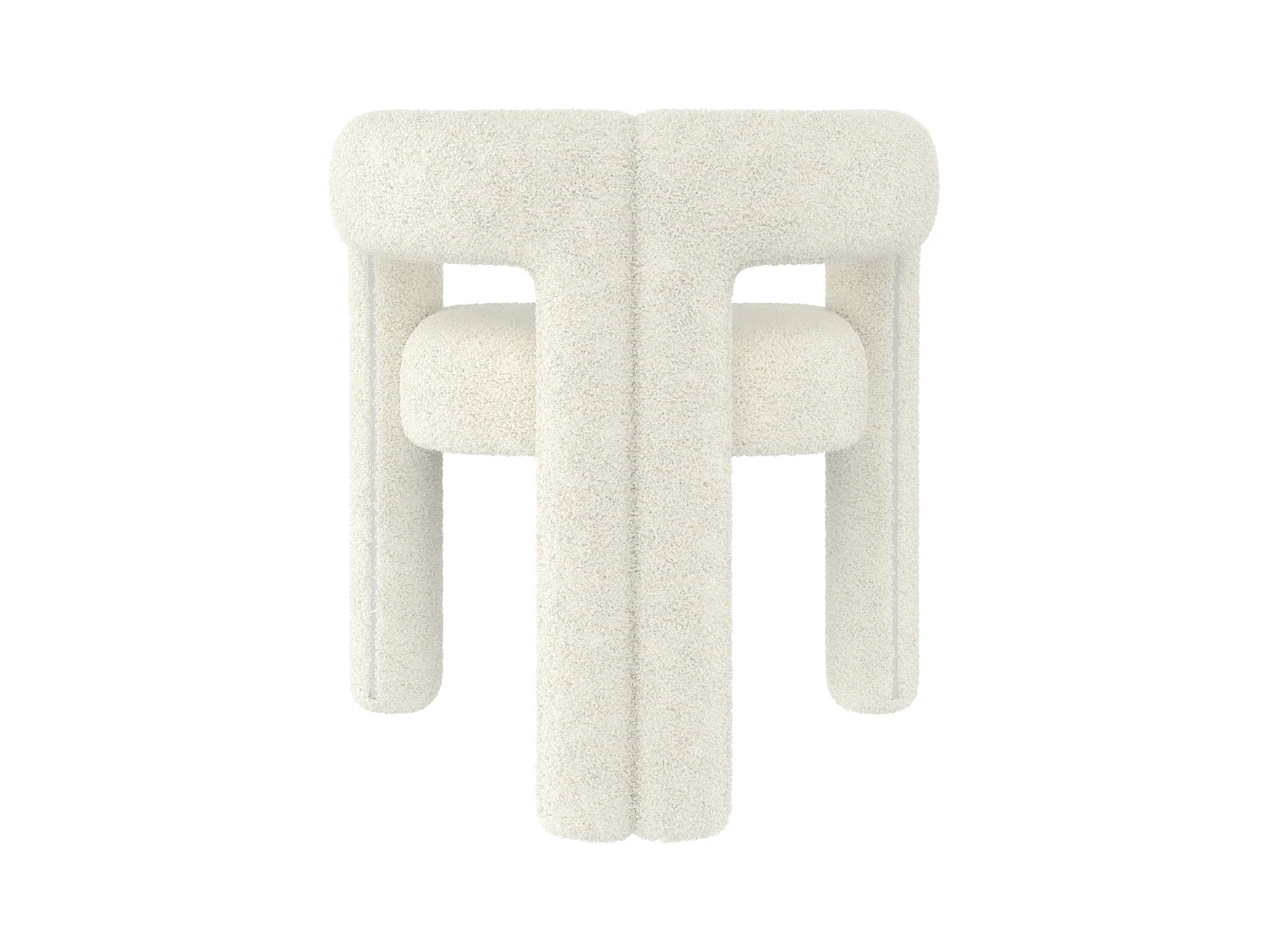 Fauteuil, tissu velours teddy, blanc