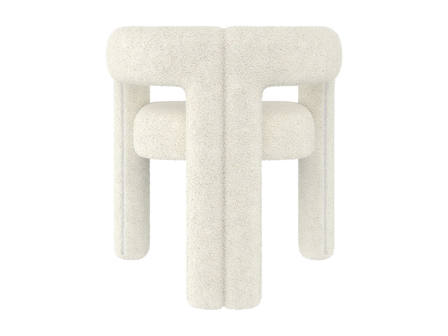Fauteuil, tissu velours teddy, blanc