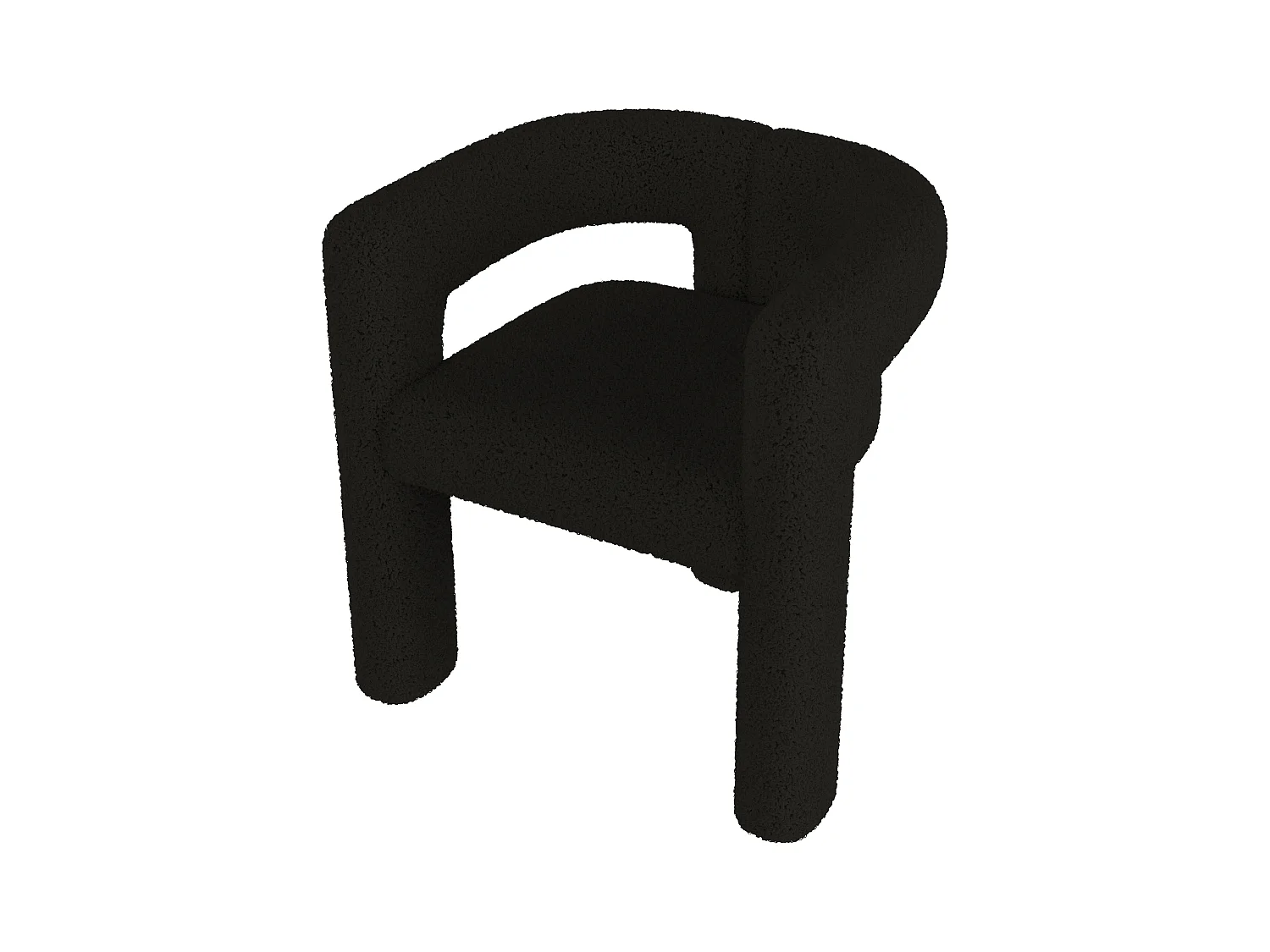 Sillón, tejido de terciopelo teddy, negro
