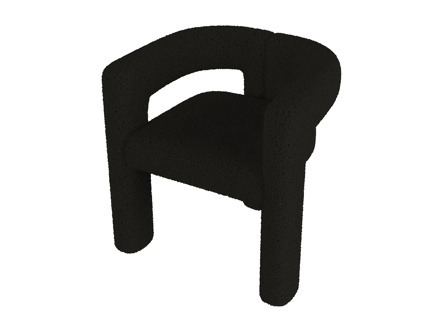 Fauteuil, tissu velours teddy,Noir