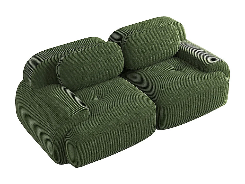 82 inch tweezitsbank van corduroy met gebogen armleuningen en antislipvoetjes, groen