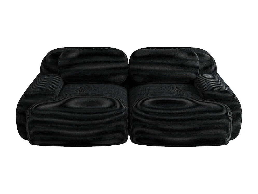 82 inch tweezitsbank van corduroy met gebogen armleuningen en antislipvoetjes, zwart