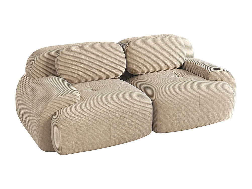 82 inch tweezitsbank van corduroy met gebogen armleuningen en antislipvoetjes, beige