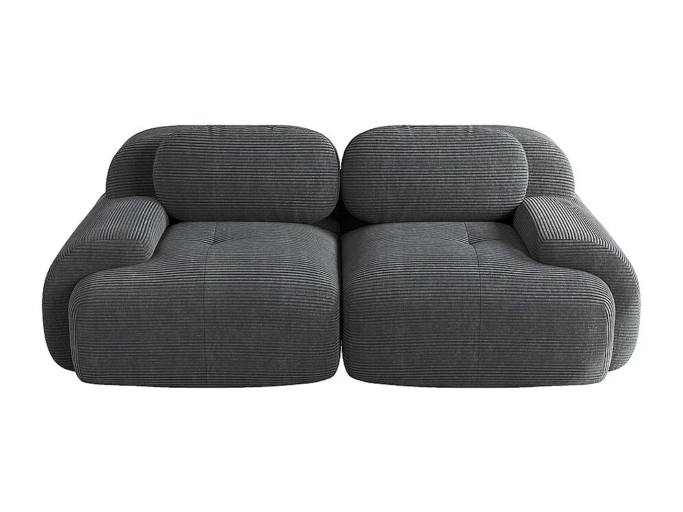 82 inch tweezitsbank van corduroy met gebogen armleuningen en antislipvoetjes, grijs