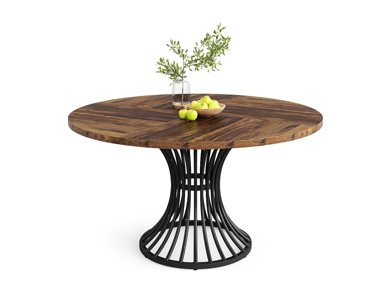 Table à manger ronde pour 4 à 6 personnes, table de cuisine ronde, 119 cm